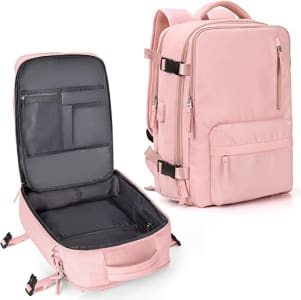 [Internacional] Mochila Feminina de Viagem, Grande, Impermeável, Casual (Rosa)