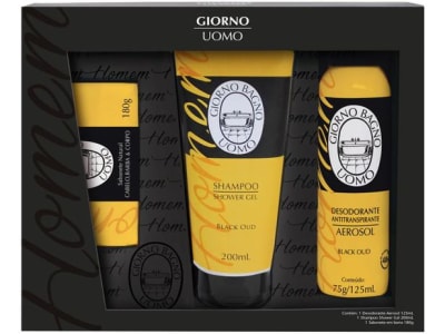 Kit Shampoo Sabonete e Desodorante Giorno Uomo - Black Oud