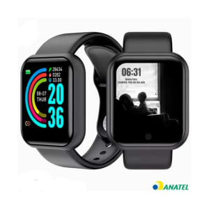 Relógio Smartwatch Inteligente Y68 D20 Android iOS Bluetooth - Preto - FitPro - Smartwatch e Acessórios - Magazine {{route.pmdStoreName}}