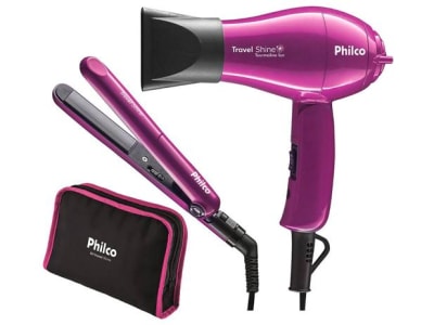 Kit Secador e Chapinha Philco Travel Shine - Magazine Ofertaesperta