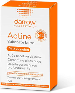 Actine Sabonete Barra, pele oleosa a acneica, Darrow - 70g, Darrow, 70g