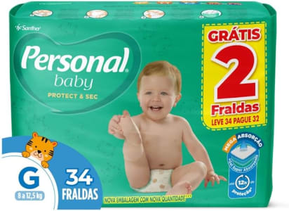 Personal Fralda Baby Protect&Sec G a Leve 34 Pague 32