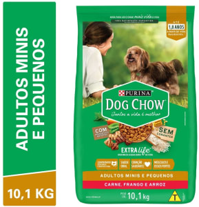 Ração Dog Chow Nestlé Purina Dog Extralife Adultos Minis e Pequenos Carne Frango e Arroz 10,1kg