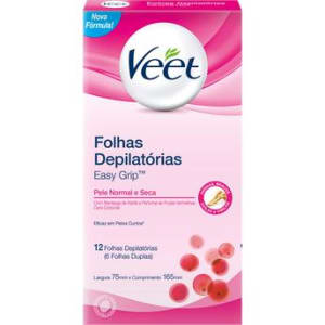 Folhas de Cera Fria Corporal Veet Peles Normais e Secas