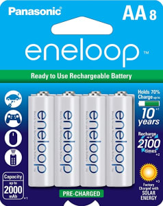 Pilhas Recarregáveis Panasonic Eneloop AA - 8 Unidades