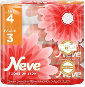 Neve Pack Lenços Umedecidos Toque de Seda 48 Lenços Leve 4 Pague 3