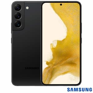 Samsung Galaxy S22 Preto, com Tela Infinta de 6,1", 5G, 128GB e Câmera Tripla de 50MP + 10MP + 12MP - SM-S901EZKJZTO