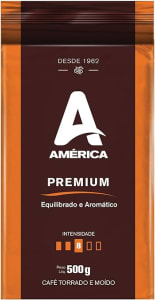 10 Pacotes Café Torrado e Moído Vácuo América Premium - 500g
