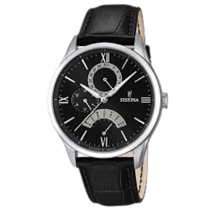 Relógio Festina Masculino Couro Preto F16823/2 05 ATM