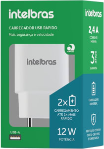 Fonte Carregador USB EC 1 Fast Branco Intelbras