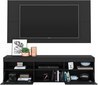 Rack com Painel para Tv até 65" Flórida Multimóveis Preto