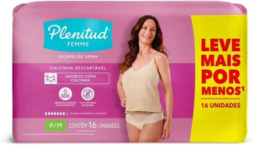 Plenitud Roupa Íntima Active Mulher 16 unidades - P/M