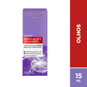 Creme Anti-idade para Olhos L'Oréal Paris - Revitalift Hialurônico - 15ml - IncolorCreme Anti-idade para Olhos L'Oréal Paris - Revitalift Hialurônico - 15ml - Incolor