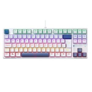 Teclado Mecânico Gamer Machenike K500B-B87, Switch Brown, ABNT Azul - K500B-B87BBR