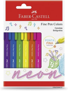 Faber-castell Fine Pen Colors - Cores Neon 6 Unid