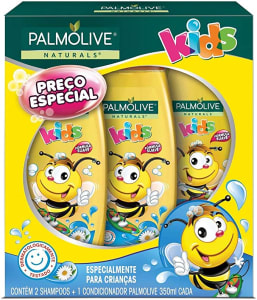 Shampoo e Condicionador Palmolive Naturals Kids Todo Tipo de Cabelo 350ml Promo Leve 2 Shampoos + 1 Condicionador