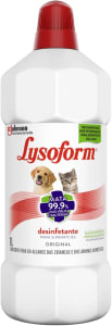 2 Unidades — Lysoform Desinfetante Pets Original 1 Litro Unica