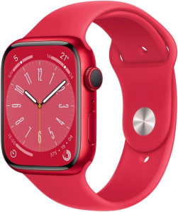 Apple Watch Series 8 (GPS), Smartwatch com caixa (PRODUCT) RED de alumínio – 45 mm • Pulseira esportiva (PRODUCT) RED – Padrão