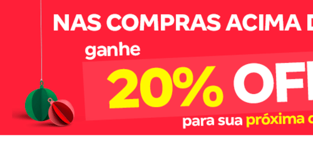  Compre R$200 pelo aplicativo e Ganhe 20% De Desconto Na Próxima Compra 