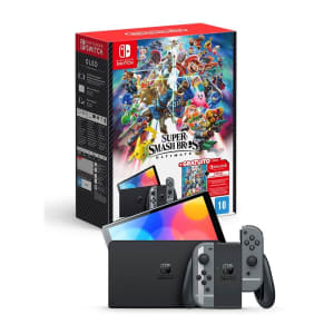 Console Nintendo Switch OLED + Jogo Super Smash Bros Ultimate + 3 Messes de Assinatura Nintendo Switch Online - HBGSSKACLA