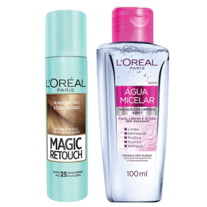 Kit Retoque de Raiz Spray Instantâneo L'Oréal Paris Magic Retouch Louro Escuro + Água Micelar 100ml