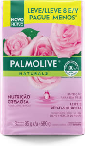 2 Pacotes — Sabonete em Barra Palmolive Naturals Nutrição Cremosa Leite e Pétalas de Rosa 85g