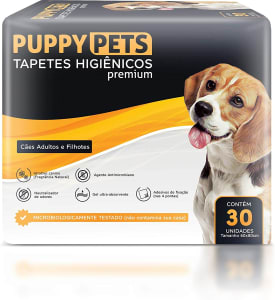 Tapetes Higiênicos Premium PuppyPets Branco 60x80 30 UNIDADES