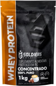 Whey Protein Concentrado 1kg Importado Sabor Moccacino - Soldiers Nutrition