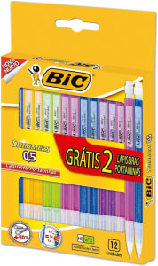 Lapiseira BIC Shimmers 0,5mm, Multicor, Corpo Colorido Brilhante, Hexagonal, Leve 14 Pague 12, 891944