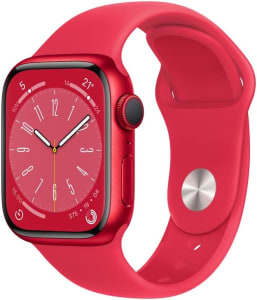 Apple Watch Series 8 (GPS), Smartwatch com caixa (PRODUCT) RED de alumínio – 41 mm • Pulseira esportiva (PRODUCT) RED – Padrão