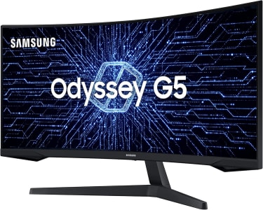 Monitor Gamer Curvo Samsung Odyssey 34’’, Ultra WQHD, 165Hz, 1ms, tela ultrawide, HDMI, Display Port, Freesync Premium, preto, série G5