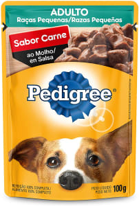 Ração Úmida Para Cachorros Pedigree Sachê Carne ao Molho Adultos Raças Pequenas 100g