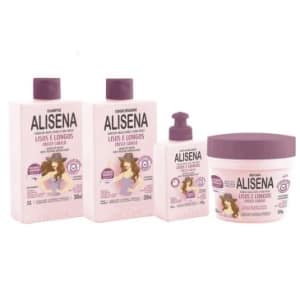 Kit Completo Muriel Alisena Cresce Cabelo: Shampoo 300ml + Condicionador 300ml + Máscara 300g + Finalizador 100g