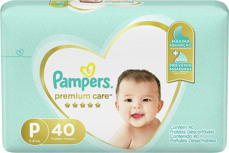 Fralda Pampers Premium Care P - 40 Unidades