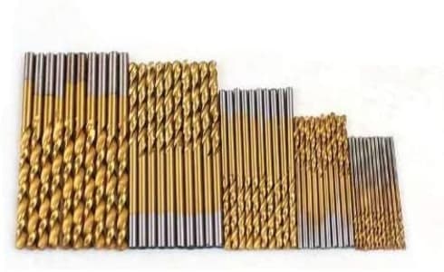 Kit 50 Brocas Aço Titanium Para Furadeira