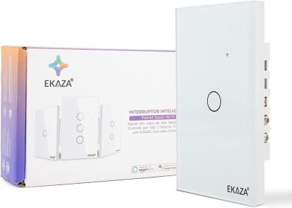 Interruptor Inteligente EKAZA Touch Wifi+BLE Compativel com Google home e Alexa -T207