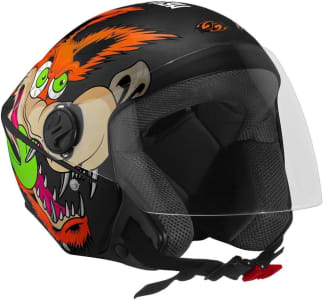 Capacete Aberto New Liberty Three - Coyote Fosco 60 Preto Fosco