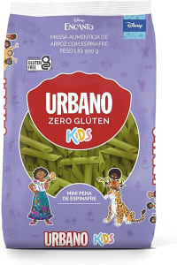 10 Pacotes Macarrão de Arroz e Espinafre Urbano Mini Pena Kids - 500g