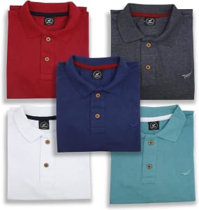 Kit 5 Camisa Polo Envoy Tecido Piquet Básica Masculina, Tamanhos P, M e G