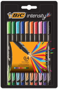 Caneta Hidrográfica Extra Fina, BIC, Intensity, 930193, 0.4mm, 10 Cores