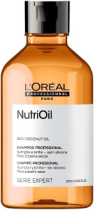 L'Oréal Professionnel Shampoo Nutrioil |Para Nutrição E Brilho | Enriquecido Com Óleo De Coco Com Textura Leve E Para Todos Os Tipos De Cabelo |Cabelos Mais Macios E Com Muito Mais Brilho | 300Ml