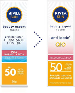 Protetor Solar NIVEA SUN Beauty Expert Facial Pele Normal a Seca FPS 50 50g, Nivea