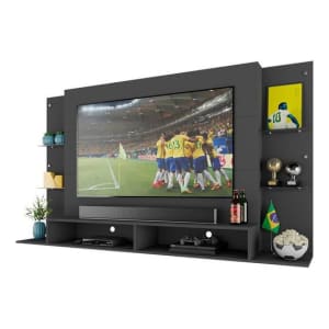 Painel TV 60" com prateleiras de vidro Brasil Multimóveis BR2739 Preto - Painel para TV - Magazine OfertaespertaLogo LuLogo Magalu