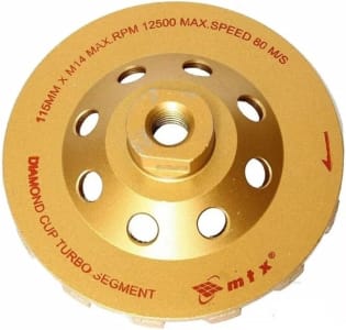 Mtx Rebolo Diamantado Turbo/Segmentado Diâmetro 115 Mm E Rosca M 14