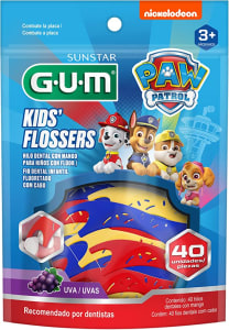 Fio Dental Infantil Flosser Gum Patrulha Canina Com Haste Sabor Uva 40 Unidades