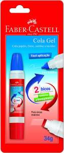 4 Unidades - Cola Gel 2 Bicos Faber-Castell SM/8140 GEL 34g