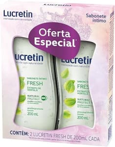 Lucretin Fresh - Kit Sabonete Líquido Íntimo, 200Ml, Pacote de 2 Unidades