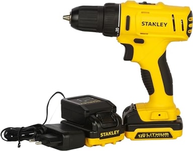 STANLEY Parafusadeira e Furadeira de Impacto de 3/8 Pol. (10mm) com 2 Baterias Bivolt 12V Ion-Litio 1.5Ah e Maleta SCD121S2K