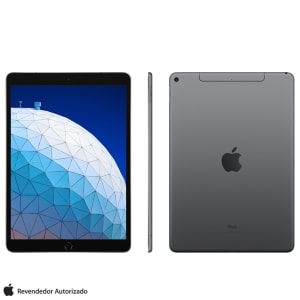 iPad Air Space Grey com Tela 10,5”, Wi-Fi + 4G, 64 GB, Processador Chip A12 - MV0D2BZ/A