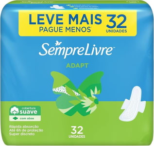 Sempre Livre Absorvente Externo Com Abas Suave, 32un